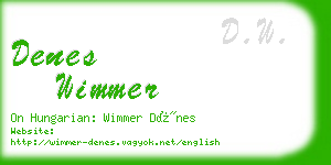 denes wimmer business card